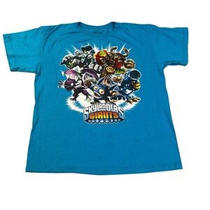 Skylanders Giants Blue Short Sleeve Graphic T-Shirt | Youth Large